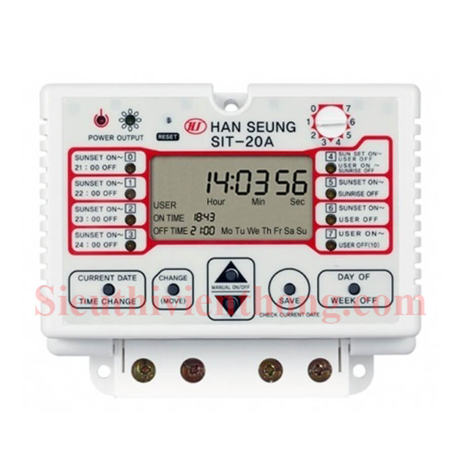 Công tắc hẹn thời gian kỹ thuật số cho chiếu sáng HAN SEUNG SIT-20A